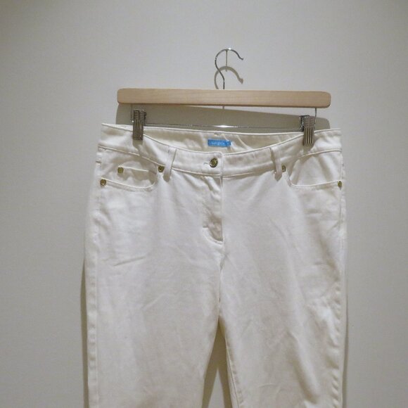 J. MCLAUGHLIN Lexi 4 Way Stretch Slim Leg Jeans in White Denim Preppy - Size 10 - Picture 4 of 14